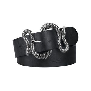 Leather Snake Buckle Belt